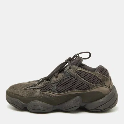 Pre-owned Yeezy X Adidas Grey Suede And Mesh Boost 500 Utility Black Sneakers Size 39 1/3