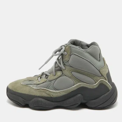Pre-owned Yeezy X Adidas Grey Suede And Neoprene 500 High Mist Slate Sneakers Size 40 2/3
