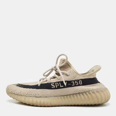 Pre-owned Yeezy X Adidas Grey/black Knit Fabric Boost 350 V2 Slate Sneakers Size 43 1/3 In Gray