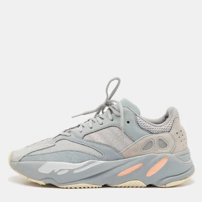 Pre-owned Yeezy X Adidas Grey/blue Suede And Mesh Boost 700 Inertia Sneakers Size 46 2/3
