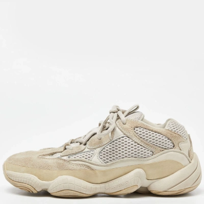 Pre-owned Yeezy X Adidas Grey/white Suede And Mesh Yeezy 500 Blush Sneakers Size 39 1/3