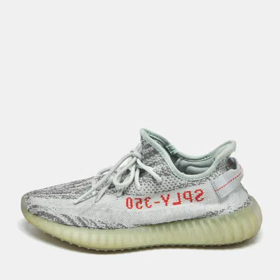 Pre-owned Yeezy X Adidas Light Blue Cotton Knit Boost 350 V2 Blue Tint Sneakers Size 40 2/3