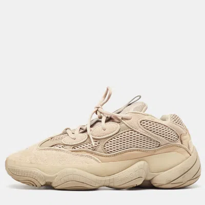 Pre-owned Yeezy X Adidas Light Brown Suede And Mesh Yeezy 500 Taupe Light Sneakers Size 43 1/3 In Grey