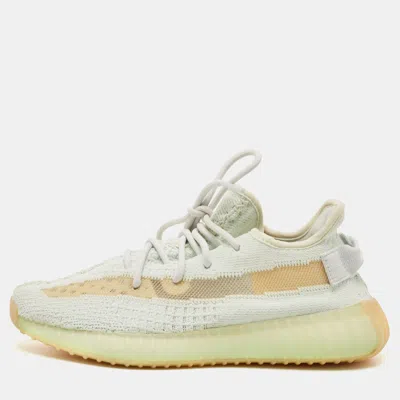 Pre-owned Yeezy X Adidas Light Green Knit Fabric Boost 350 V2 Hyperspace Sneakers Size 38 2/3