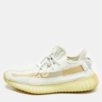 Pre-owned Yeezy X Adidas Light Green Knit Fabric Boost 350 V2 Hyperspace Sneakers Size 40 2/3