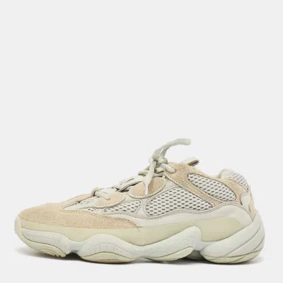 Pre-owned Yeezy X Adidas Mint Green Mesh And Suede Yeezy 500 Salt Sneakers Size 39 1/3