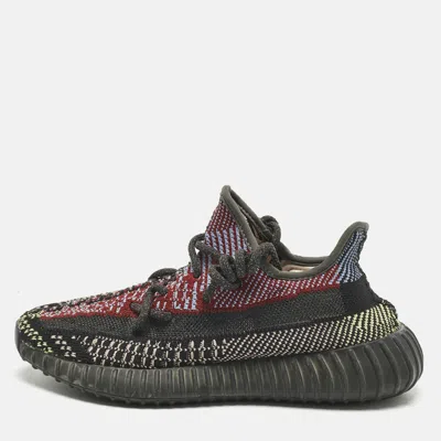 Pre-owned Yeezy X Adidas Multicolor Knit Fabric Boost 350 V2 Lace Up Sneakers Size 37.5