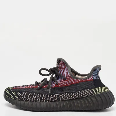 Pre-owned Yeezy X Adidas Multicolor Knit Fabric Boost 350 V2 Yecheil Low Top Sneakers Size 41.5 In Black