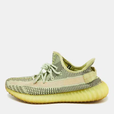Pre-owned Yeezy X Adidas Neon Green Knit Fabric Boost 350 V2 Yeezreel (non Reflective) Sneakers Size 43 1/2
