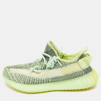 Pre-owned Yeezy X Adidas Neon Green Knit Fabric Boost 350 V2 Yeezreel (reflective) Sneakers Size 40