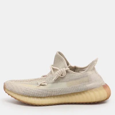 Pre-owned Yeezy X Adidas Pale Green Cotton Knit Boost 350 V2 Citrin Non Reflective Sneakers Size 46 2/3