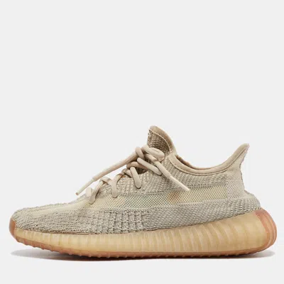 Pre-owned Yeezy X Adidas Pale Green Knit Fabric Boost 350 V2 Citrin (non Reflective) Sneakers Size 37 1/3
