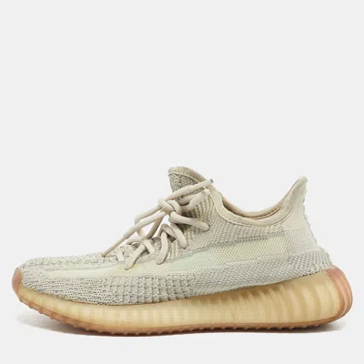 Pre-owned Yeezy X Adidas Pale Green Knit Fabric Boost 350 V2 Citrin (non-reflective) Sneakers Size 38 2/3
