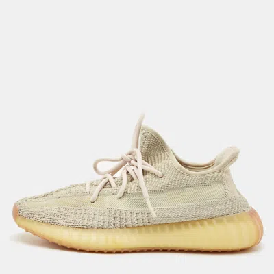 Pre-owned Yeezy X Adidas Pale Green Knit Fabric Boost 350 V2 Citrin (non-reflective) Sneakers Size 40