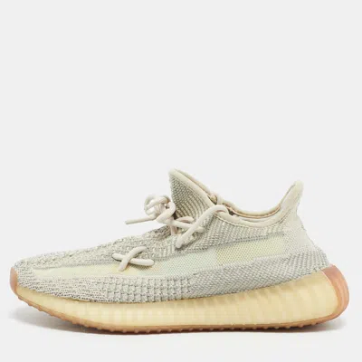 Pre-owned Yeezy X Adidas Pale Green Knit Fabric Boost 350 V2 Citrin (non-reflective) Sneakers Size 40 2/3