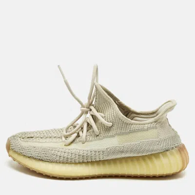 Pre-owned Yeezy X Adidas Pale Green Knit Fabric Boost 350 V2 Citrin (non-reflective) Sneakers Size 41 1/3