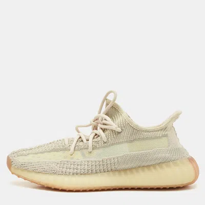 Pre-owned Yeezy X Adidas Pale Green Knit Fabric Boost 350 V2 Citrin (non-reflective) Sneakers Size 43 1/3