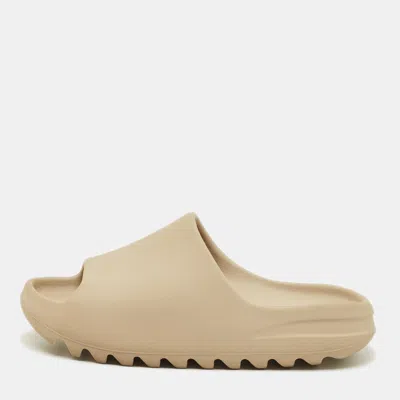 Pre-owned Yeezy X Adidas Slide Pure Size 42 Beige Rubber Sandals