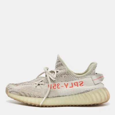 Pre-owned Yeezy X Adidas Two Tone Knit Fabric Boost 350 V2 Blue Tint Sneakers Size 40 2/3 In Grey