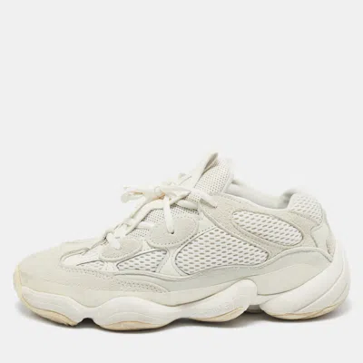 Pre-owned Yeezy X Adidas White Mesh And Suede Yeezy 500 Blush Sneakers Size 40 In Grey