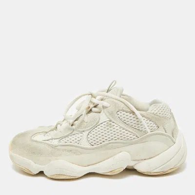 Pre-owned Yeezy X Adidas White Suede And Mesh Boost 500 Bone White Sneakers Size 36 2/3