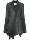 Yehuafan Asymmetric Shirt In Grey