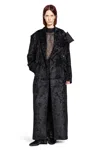 Yehuafan Brushed Wool Coat In Black