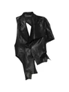 Yehuafan Button Draped Jacket In Black