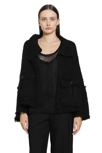 Yehuafan Cahmere Knit Jacket In Black