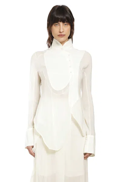 Yehuafan Cotton And Silk Shirt In White