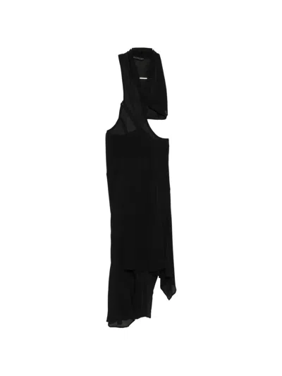 Yehuafan Cut-out Asymmetric Dress In Black