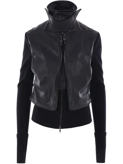 Yehuafan Double-layered Jacket In Black