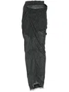 Yehuafan Draped Maxi Skirt In Grey