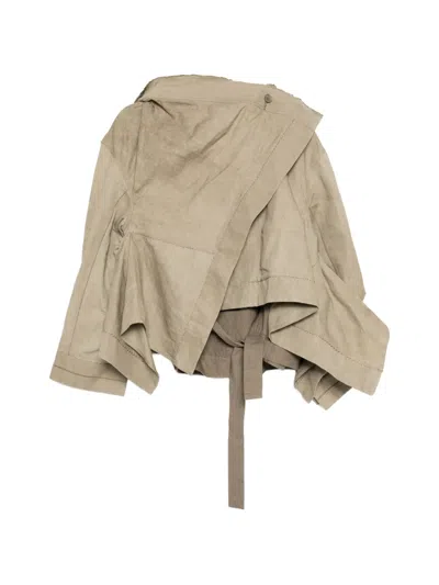 Yehuafan Draped Tie-fastening Jacket In Gray