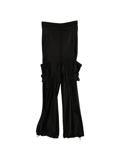 Yehuafan Drawstring-cuff Track Pants In Black