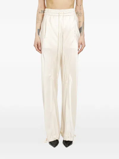 Yehuafan Drawstring-detail Satin Trousers In White