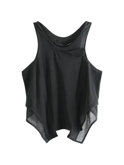 Yehuafan Layered Tank Top In Black