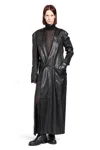 Yehuafan Leather Coat In Black