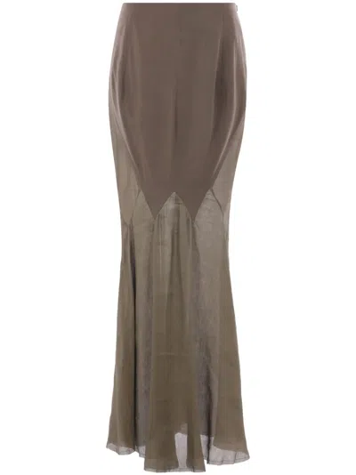 Yehuafan Mermaid Skirt In Brown