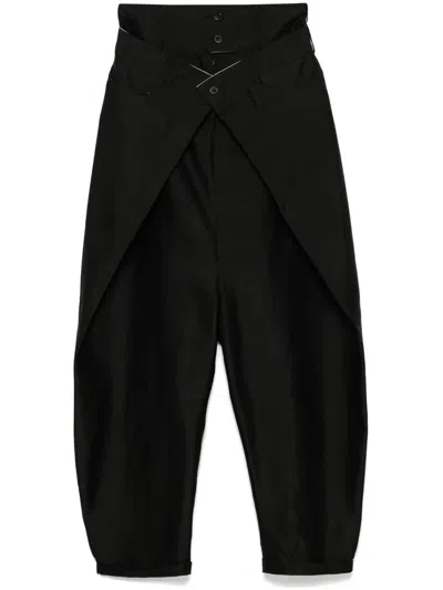 Yehuafan Panelled Trousers In Black
