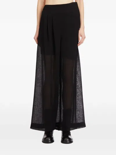 Yehuafan Sheer-panel Trousers In Black