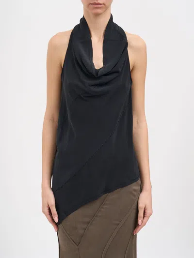 Yehuafan Silk Top In Black