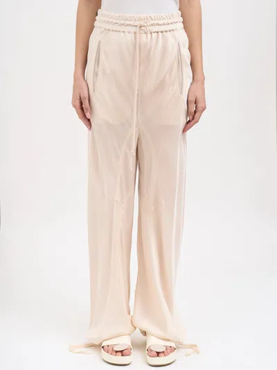 Yehuafan Soft Pants With Laces In Pink