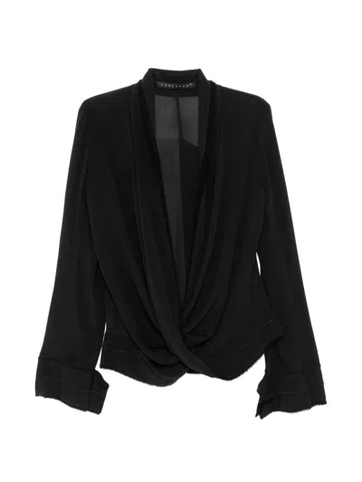 Yehuafan Twisted Blouse In Black