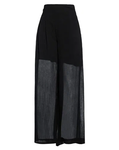 Yehuafan Woman Pants Black Size S Triacetate, Polyester