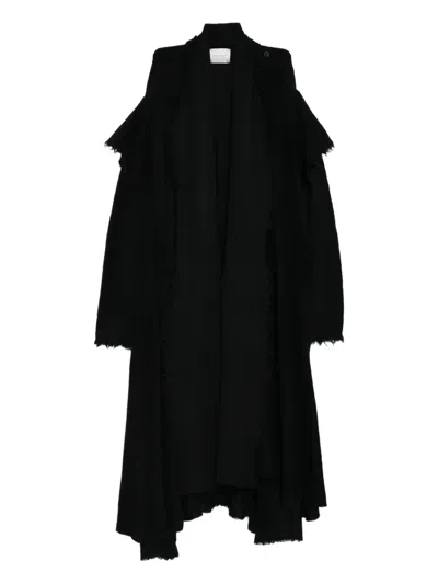 Yehuafan Wool Coat In Black