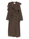 Yehuafan Wool Coat In Brown