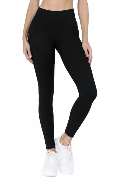 Yelete Buttery Soft High Rise Active Leggings In Black
