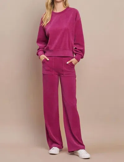 Yelete Corduroy Lounge Pants In Roseberry In Multi