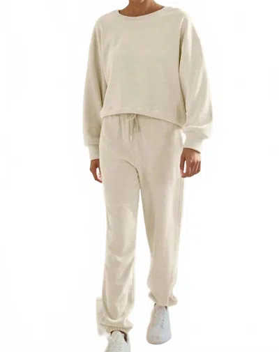 Yelete Corduroy Lounge Set In Ivory In White
